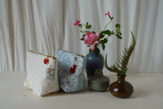 Mini-Necessaire Blaue Blumen